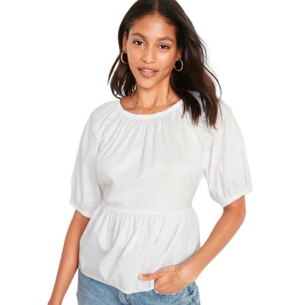 White Peplum Top Old Navy